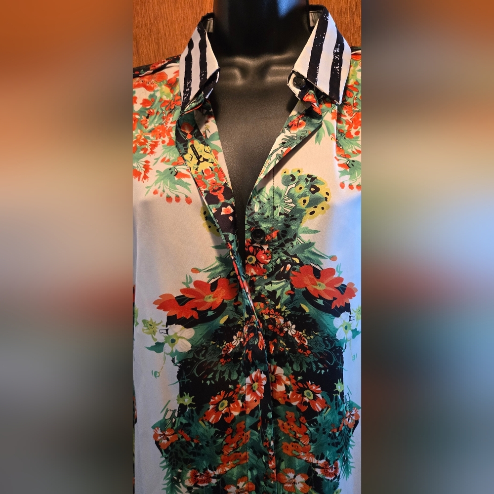 Mark. Floral Sleeveless Top Digital Art Multicolor SzL - Picture 4 of 7
